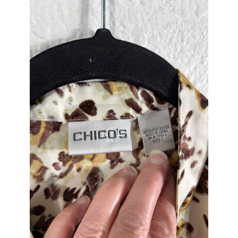 Chicos Womens Tops Lot of 3 Size 1 Animal Print Floral Metallic Textured - Picture 4 of 16
